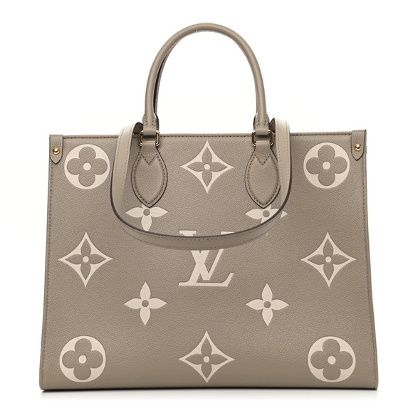 Louis Vuitton Empreinte Monogram Giant Onthego MM Tourterelle Creme - Picture 1 of 10